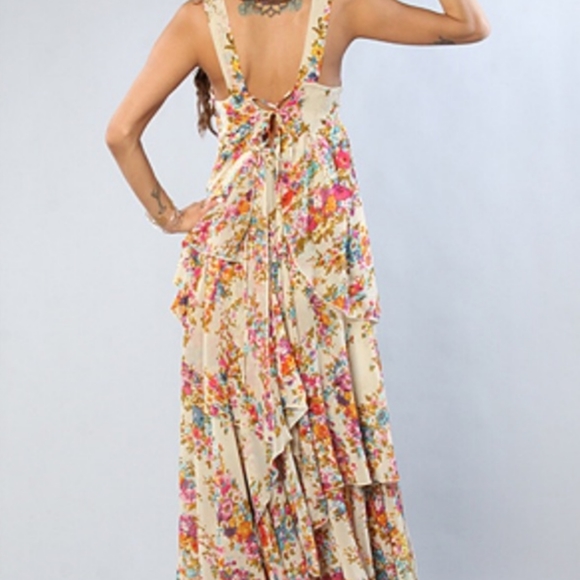 UNIF Flounce Chiffon high low dress (sz SMALL) - Picture 4 of 9